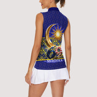 Malaysia Merdeka Independence Day Women Sleeveless Polo Shirt Patriotic Flag Crescent Moon Star Cultural
