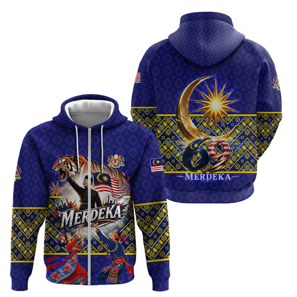 Malaysia Merdeka Independence Day Zip Hoodie Patriotic Flag Crescent Moon Star Cultural