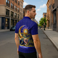 Malaysia Merdeka Independence Day Zipper Polo Shirt Patriotic Flag Crescent Moon Star Cultural