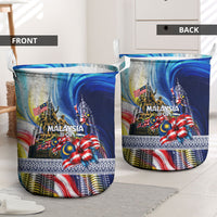 Malaysia Merdeka Independence Day Laundry Basket Patriotic Twin Towers Soldier National Flower Graphic