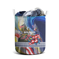 Malaysia Merdeka Independence Day Laundry Basket Patriotic Twin Towers Soldier National Flower Graphic