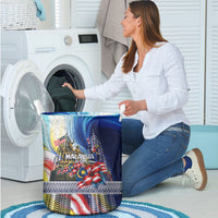 Malaysia Merdeka Independence Day Laundry Basket Patriotic Twin Towers Soldier National Flower Graphic