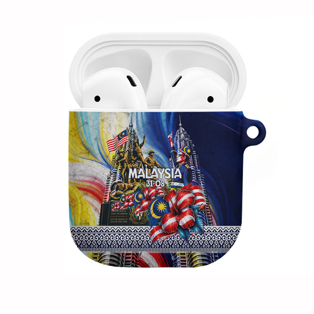 Malaysia Merdeka Independence Day AirPods Case Patriotic Twin Towers Soldier National Flower Graphic