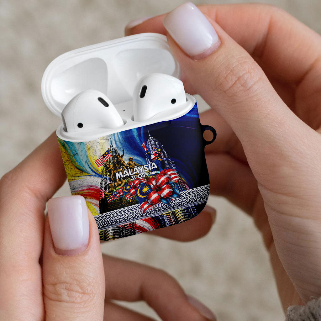Malaysia Merdeka Independence Day AirPods Case Patriotic Twin Towers Soldier National Flower Graphic