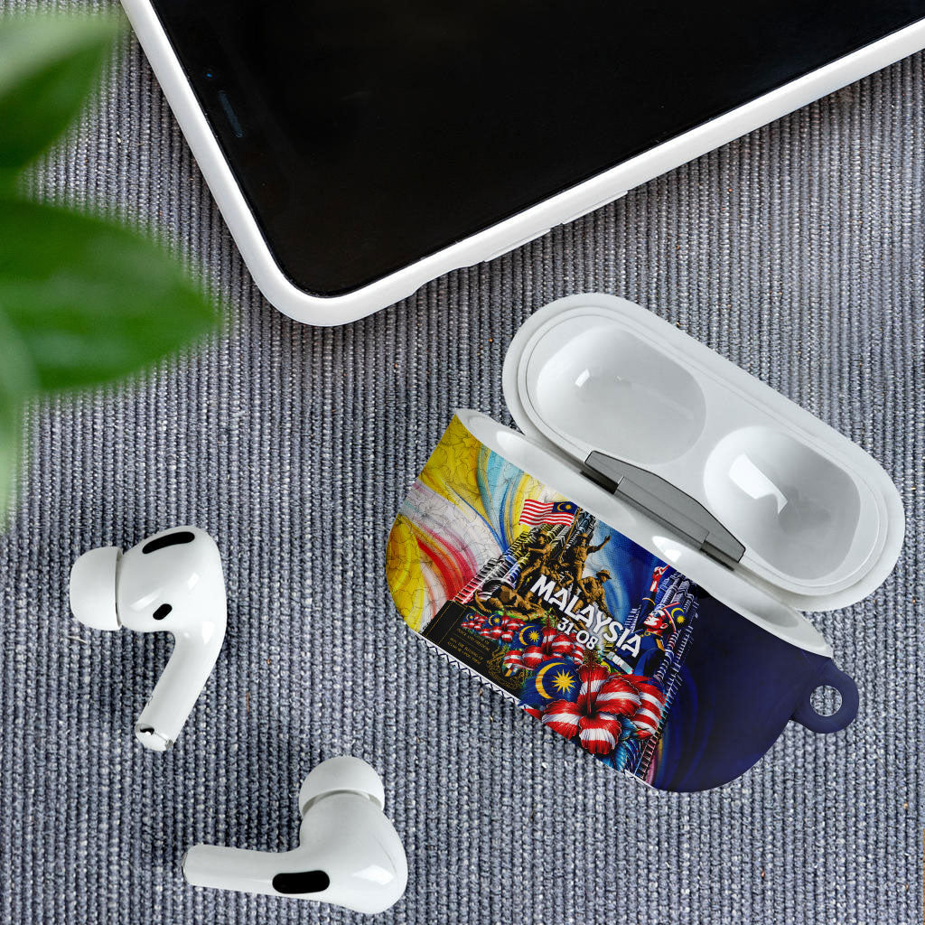 Malaysia Merdeka Independence Day AirPods Case Patriotic Twin Towers Soldier National Flower Graphic