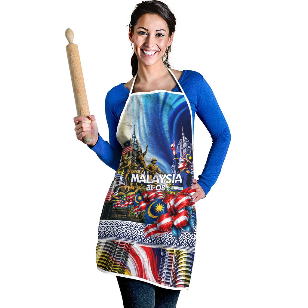 Malaysia Merdeka Independence Day Apron Patriotic Twin Towers Soldier National Flower Graphic
