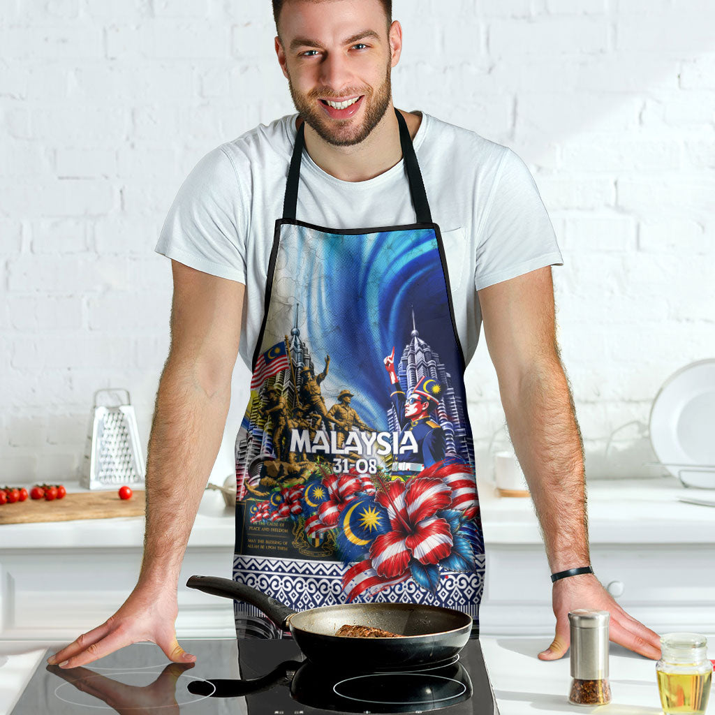 Malaysia Merdeka Independence Day Apron Patriotic Twin Towers Soldier National Flower Graphic