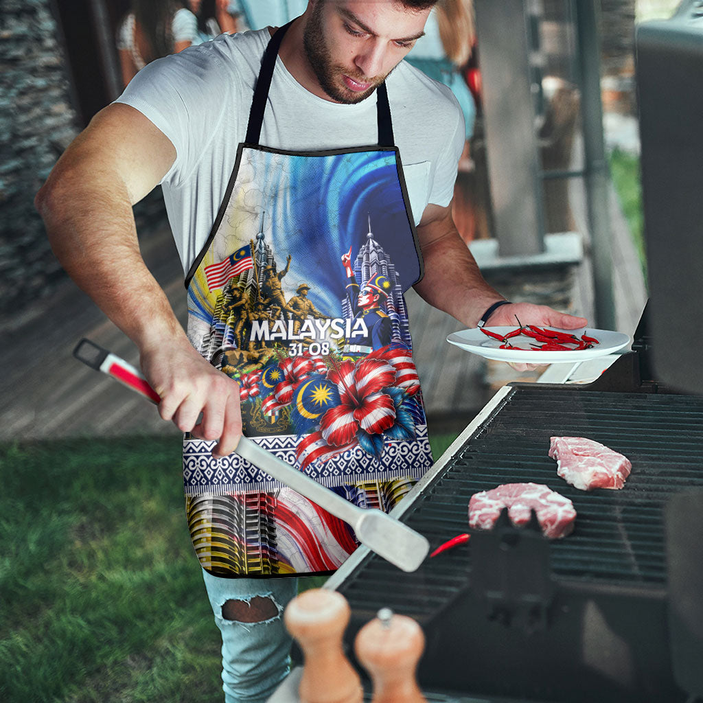 Malaysia Merdeka Independence Day Apron Patriotic Twin Towers Soldier National Flower Graphic