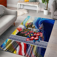 Malaysia Merdeka Independence Day Area Rug Patriotic Twin Towers Soldier National Flower Graphic