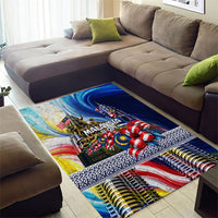 Malaysia Merdeka Independence Day Area Rug Patriotic Twin Towers Soldier National Flower Graphic