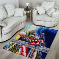 Malaysia Merdeka Independence Day Area Rug Patriotic Twin Towers Soldier National Flower Graphic