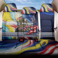 Malaysia Merdeka Independence Day Back Car Seat Cover Patriotic Twin Towers Soldier National Flower Graphic