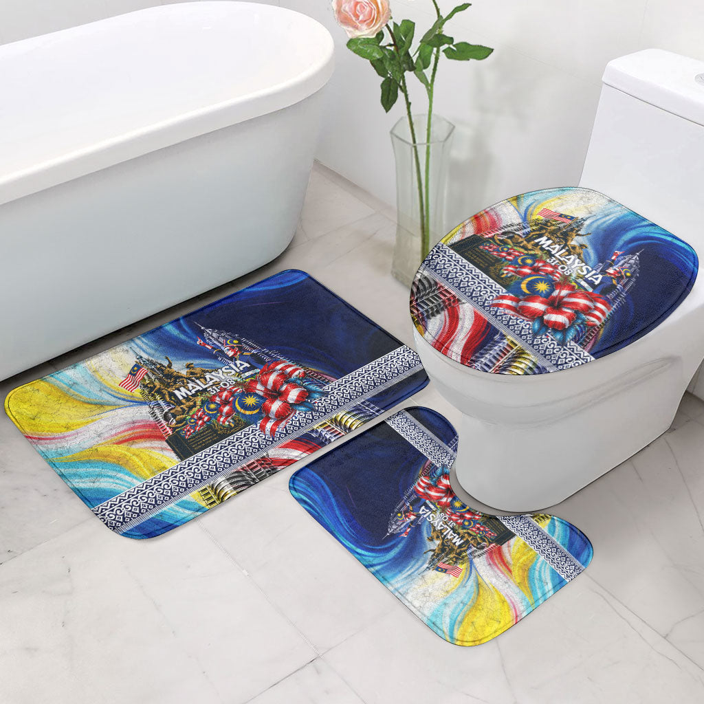Malaysia Merdeka Independence Day Bathroom Set Patriotic Twin Towers Soldier National Flower Graphic