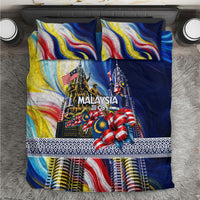 Malaysia Merdeka Independence Day Bedding Set Patriotic Twin Towers Soldier National Flower Graphic