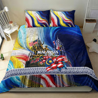 Malaysia Merdeka Independence Day Bedding Set Patriotic Twin Towers Soldier National Flower Graphic