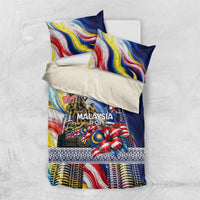 Malaysia Merdeka Independence Day Bedding Set Patriotic Twin Towers Soldier National Flower Graphic