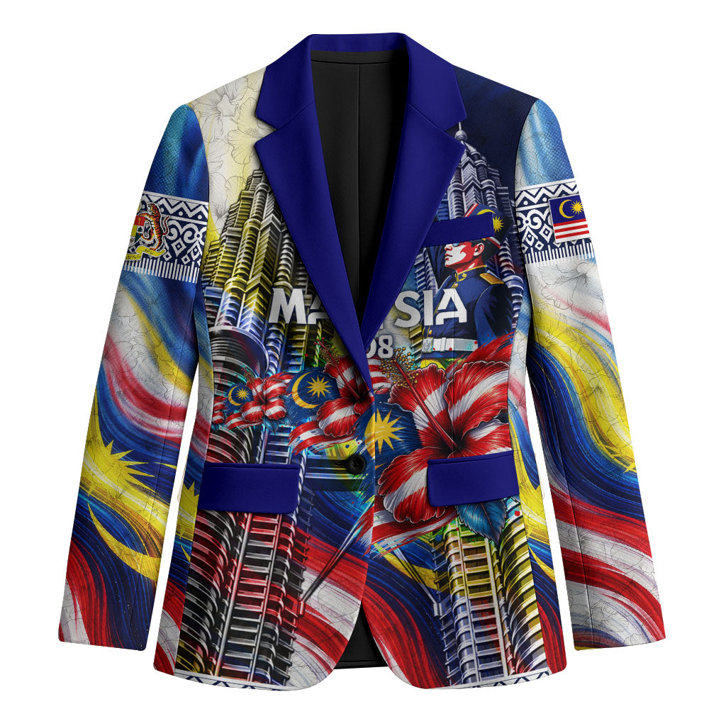 Malaysia Merdeka Independence Day Blazer Patriotic Twin Towers Soldier National Flower Graphic
