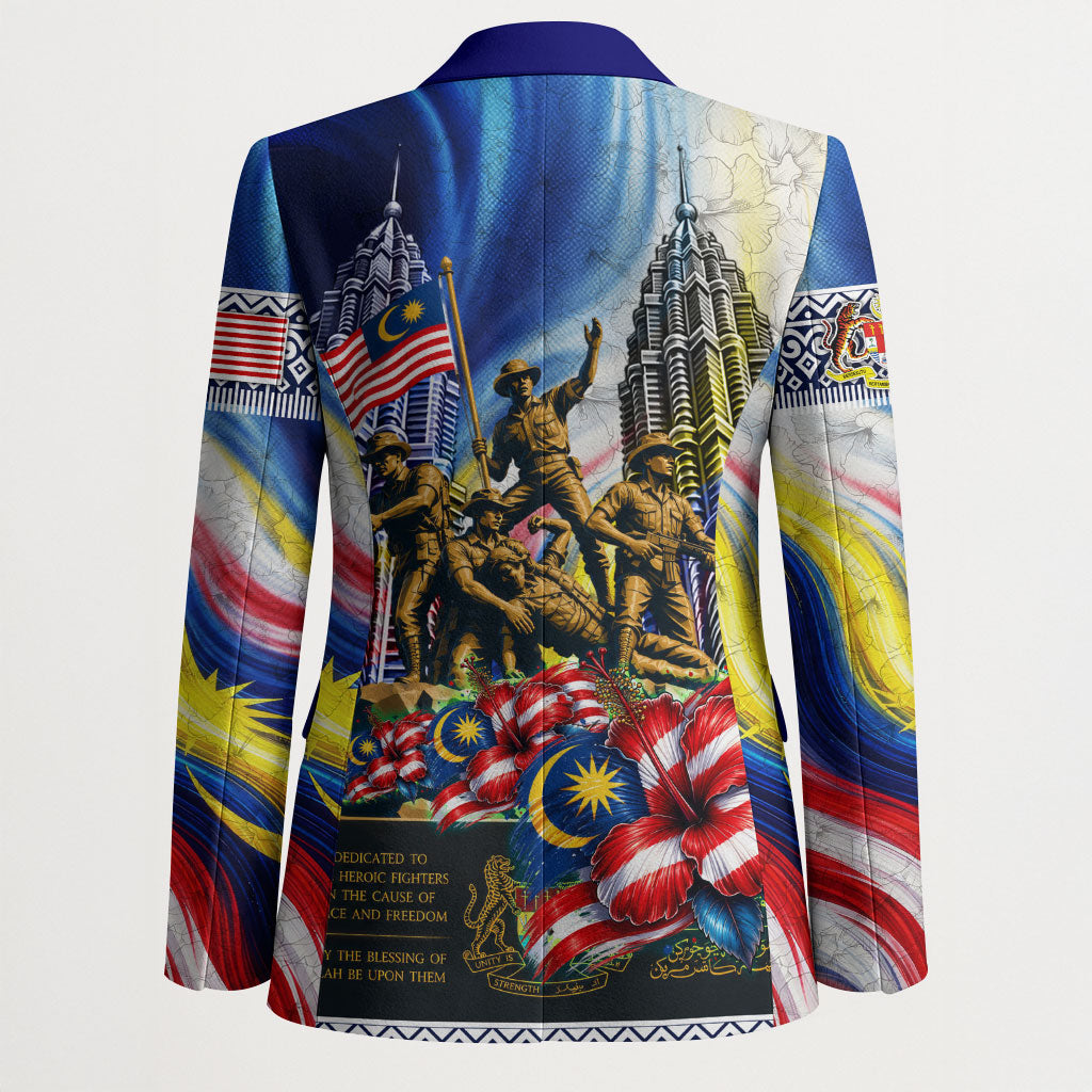 Malaysia Merdeka Independence Day Blazer Patriotic Twin Towers Soldier National Flower Graphic