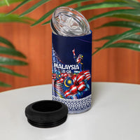 Malaysia Merdeka Independence Day 4 in 1 Can Cooler Tumbler Patriotic Twin Towers Soldier National Flower Graphic