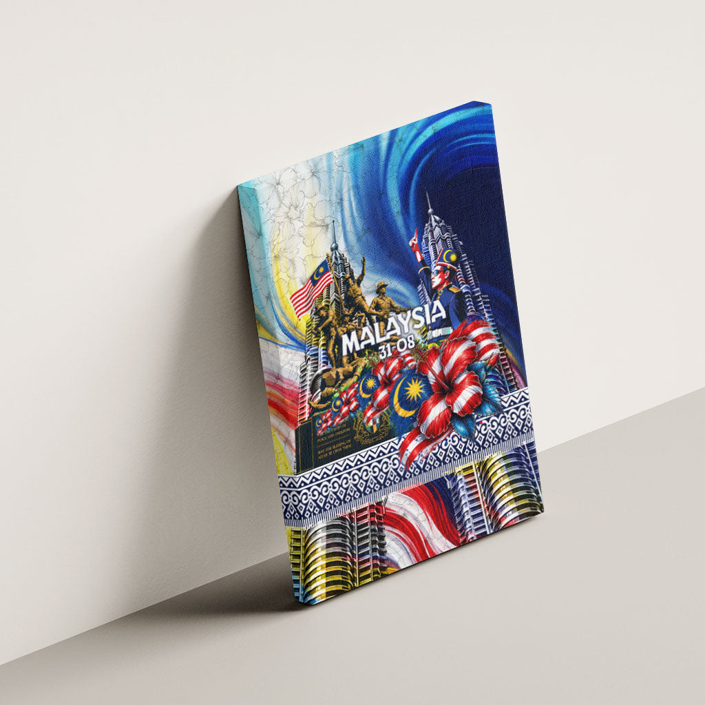 Malaysia Merdeka Independence Day Canvas Wall Art Patriotic Twin Towers Soldier National Flower Graphic
