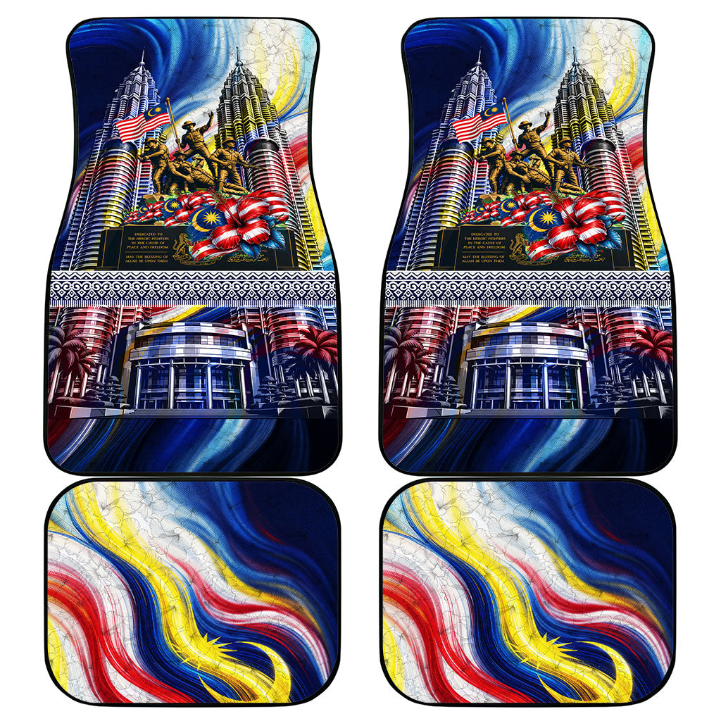 Malaysia Merdeka Independence Day Car Mats Patriotic Twin Towers Soldier National Flower Graphic