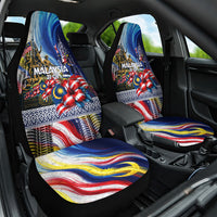 Malaysia Merdeka Independence Day Car Seat Cover Patriotic Twin Towers Soldier National Flower Graphic