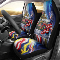 Malaysia Merdeka Independence Day Car Seat Cover Patriotic Twin Towers Soldier National Flower Graphic