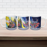 Malaysia Merdeka Independence Day Ceramic Mug Patriotic Twin Towers Soldier National Flower Graphic