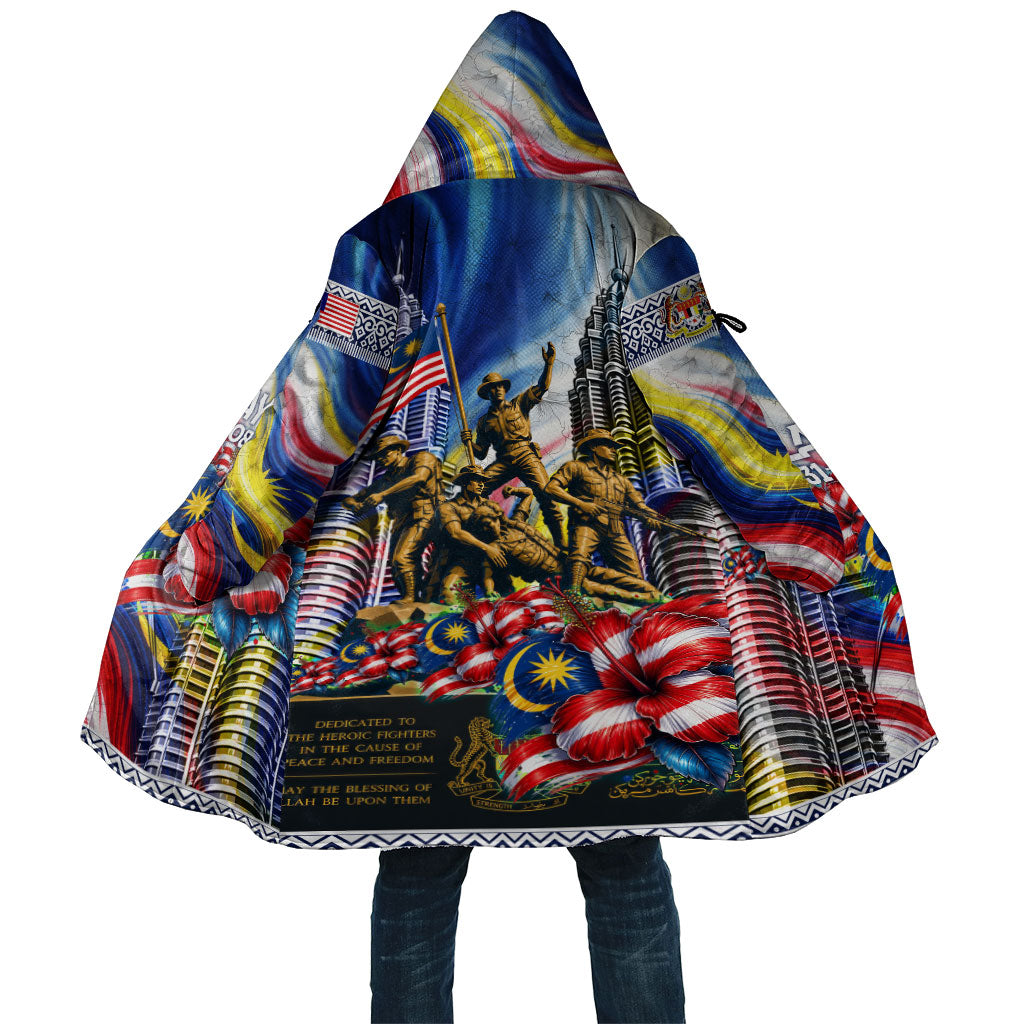 Malaysia Merdeka Independence Day Cloak Patriotic Twin Towers Soldier National Flower Graphic
