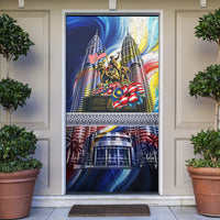 Malaysia Merdeka Independence Day Door Cover Patriotic Twin Towers Soldier National Flower Graphic