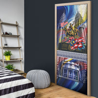 Malaysia Merdeka Independence Day Door Cover Patriotic Twin Towers Soldier National Flower Graphic