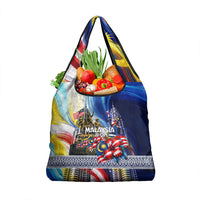 Malaysia Merdeka Independence Day Grocery Bag Patriotic Twin Towers Soldier National Flower Graphic