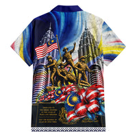 Malaysia Merdeka Independence Day Hawaiian Shirt Patriotic Twin Towers Soldier National Flower Graphic