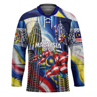 Malaysia Merdeka Independence Day Hockey Jersey Patriotic Twin Towers Soldier National Flower Graphic