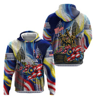 Malaysia Merdeka Independence Day Hoodie Patriotic Twin Towers Soldier National Flower Graphic