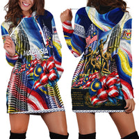 Malaysia Merdeka Independence Day Hoodie Dress Patriotic Twin Towers Soldier National Flower Graphic