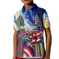 Malaysia Merdeka Independence Day Kid Polo Shirt Patriotic Twin Towers Soldier National Flower Graphic