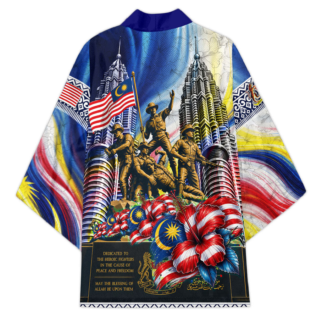 Malaysia Merdeka Independence Day Kimono Patriotic Twin Towers Soldier National Flower Graphic