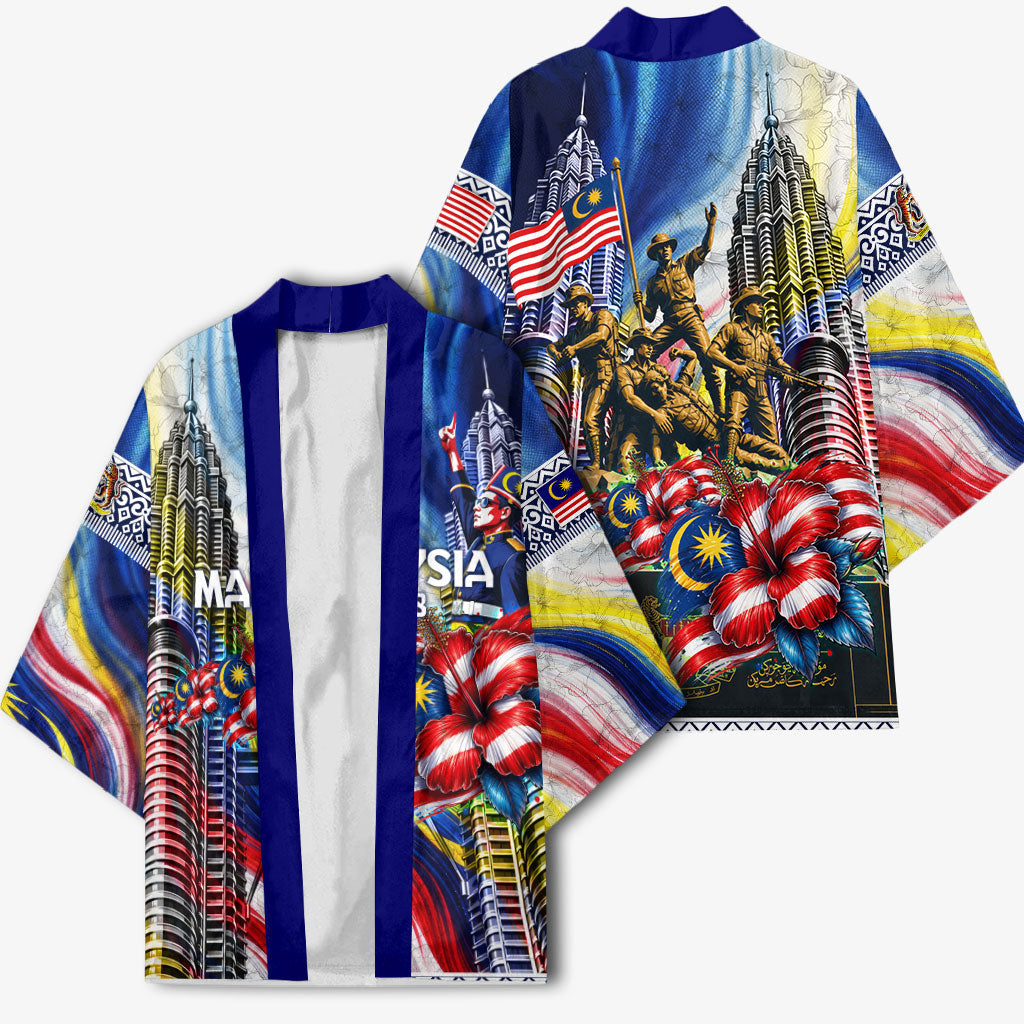 Malaysia Merdeka Independence Day Kimono Patriotic Twin Towers Soldier National Flower Graphic