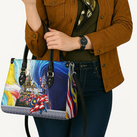 Malaysia Merdeka Independence Day Leather Bag Patriotic Twin Towers Soldier National Flower Graphic