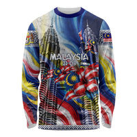 Malaysia Merdeka Independence Day Long Sleeve Shirt Patriotic Twin Towers Soldier National Flower Graphic