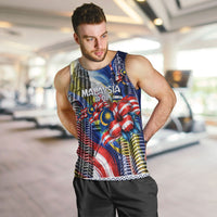 Malaysia Merdeka Independence Day Men Tank Top Patriotic Twin Towers Soldier National Flower Graphic