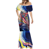 Malaysia Merdeka Independence Day Mermaid Dress Patriotic Twin Towers Soldier National Flower Graphic