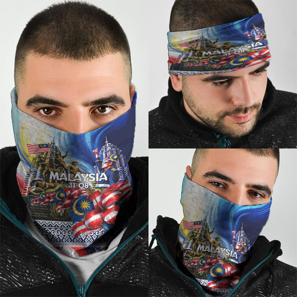 Malaysia Merdeka Independence Day Neck Gaiter Patriotic Twin Towers Soldier National Flower Graphic
