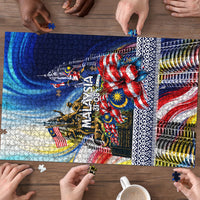 Malaysia Merdeka Independence Day Puzzle Patriotic Twin Towers Soldier National Flower Graphic