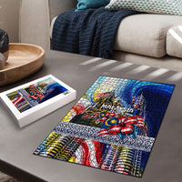 Malaysia Merdeka Independence Day Puzzle Patriotic Twin Towers Soldier National Flower Graphic
