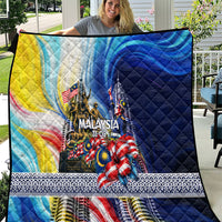 Malaysia Merdeka Independence Day Quilt Patriotic Twin Towers Soldier National Flower Graphic