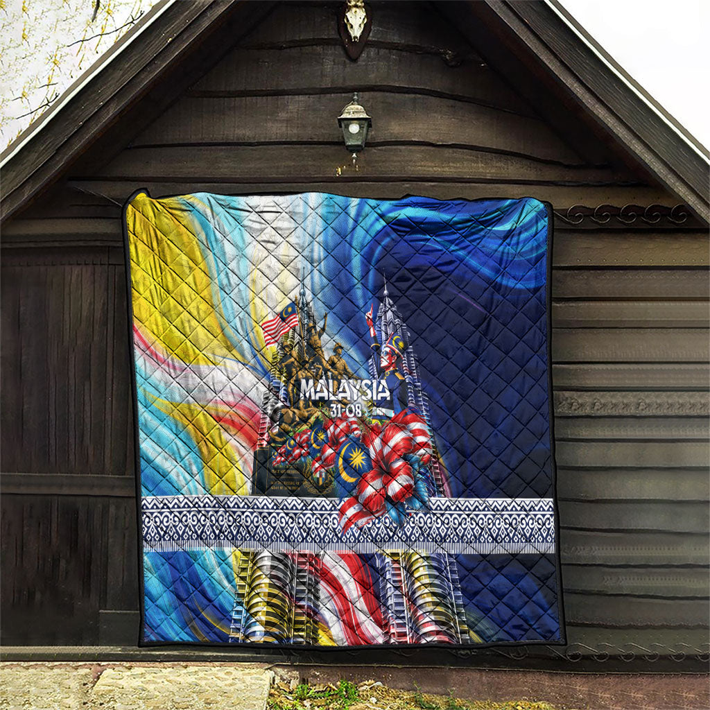 Malaysia Merdeka Independence Day Quilt Patriotic Twin Towers Soldier National Flower Graphic