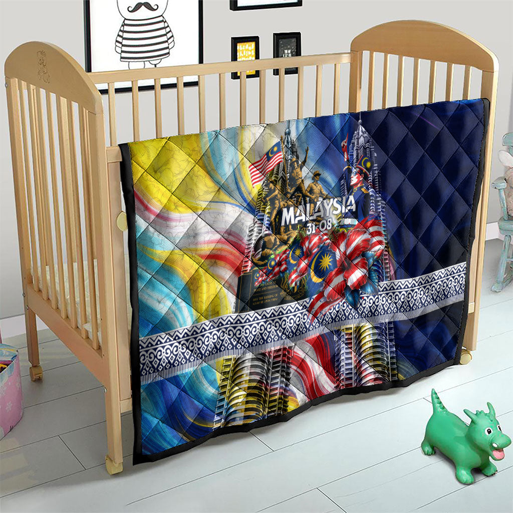 Malaysia Merdeka Independence Day Quilt Patriotic Twin Towers Soldier National Flower Graphic
