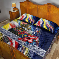 Malaysia Merdeka Independence Day Quilt Bed Set Patriotic Twin Towers Soldier National Flower Graphic